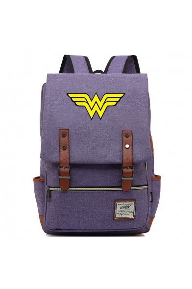 Fashion Large Capacity Yellow Letter W Printed Laptop Bag Casual School Backpack 29*13.5*43 CM