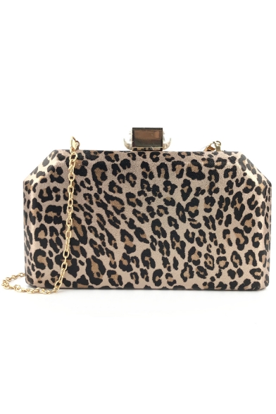 Hot Fashion Leopard Pattern Party Clutch Bag with Chain Strap 20.5*4.5*13 CM