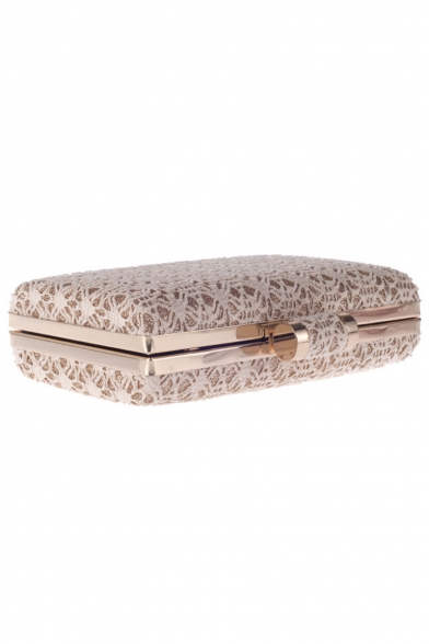 Fashion Solid Color Hollow-out Lace Evening Clutch Bag for Women 18.5*10.8*3.5 CM
