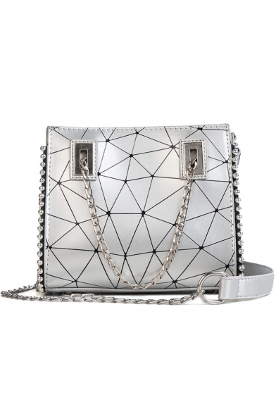 Hot Fashion Geometric Luminous Patterson Crossbody Shoulder Bag with Chain Strap 18*15*9 CM