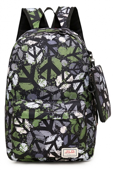 Hot Fashion Leaf Printed Nylon Leisure Travel Varsity Backpack 45*29*13 CM
