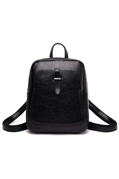British Style Fashion Solid Color Belt Buckle Casual Shoulder Bag Backpack 24*10*27 CM