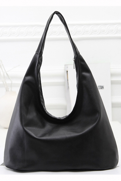 Designer Solid Color Large Capacity Black Shoulder Tote Bag 33*11*37 CM