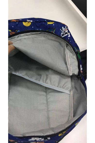 Hot Fashion Cartoon Figure Printed Blue School Bag Backpack with Zipper 31*10*45 CM
