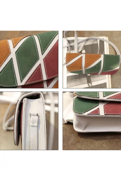 New Stylish Personalized Color Block Patched Crossbody Shoulder Bag 19*5*16 CM