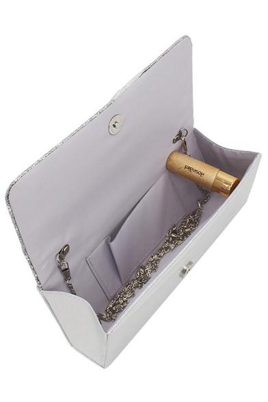 New Stylish Plain Ruffled Design Sequin Evening Clutch Bag 24.5*10*5 CM