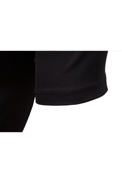 New Stylish Summer Men's Colorblock Three Buttons Lapel Collar Short Sleeve Slim Fit Polo Shirt