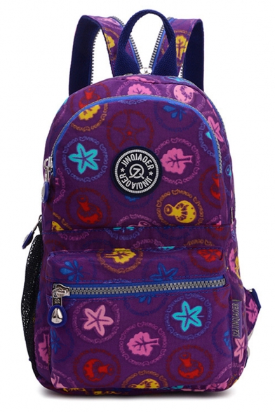 Popular Leaves Pattern Lightweight Waterproof Nylon School Backpack 21*10*30 CM