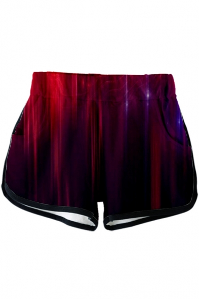 Popular Quantum Battle Suit 3D Colorful Light Print Sport Loose Dolphin Shorts for Women