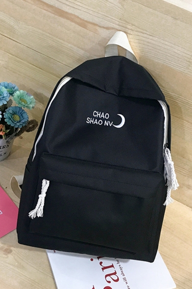 Popular Simple Graphic Embroidery Pattern School Backpack Bookbag 29*13*39 CM