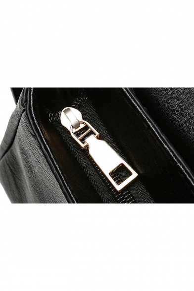 Stylish Colorblock Belt Buckle PU Leather Satchel Messenger Bag 21*9*15 CM