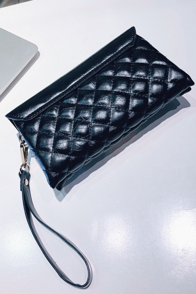 quilted clutch bag with chain