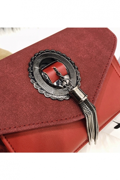 Designer Plain Tassel Embellishment Chain Strap Square Crossbody Bag 20*8*14 CM