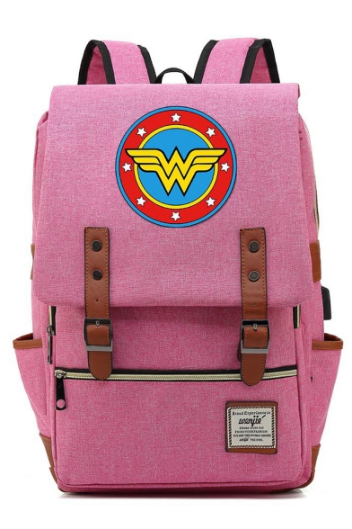Fashion Large Capacity Logo Letter W Stars Printed Laptop Bag Casual School Backpack 29*13.5*43 CM