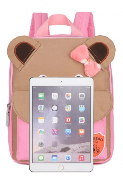 Lovely Cartoon Bear Pattern Canvas Leisure School Bag Backpack for Children 27*21*8 CM