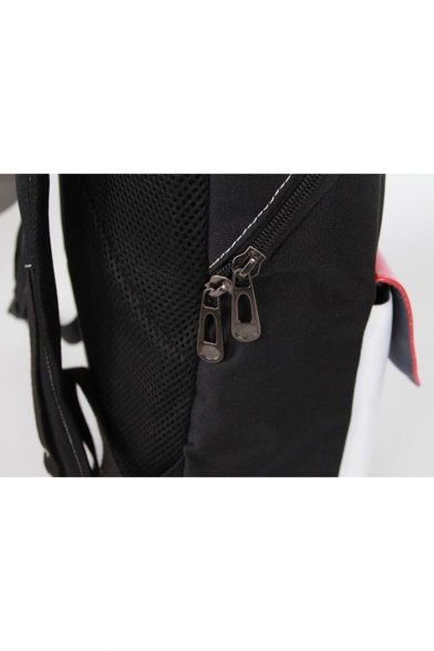Popular Fashion Cosplay Printed Color Block Navy Zipper School Bag Backpack 42*17*30 CM