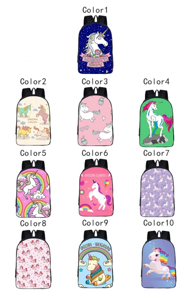 Popular Fashion Letter Unicorn Starry Sky Printed Large Capacity School Bag Leisure Backpack 29*12*46 CM