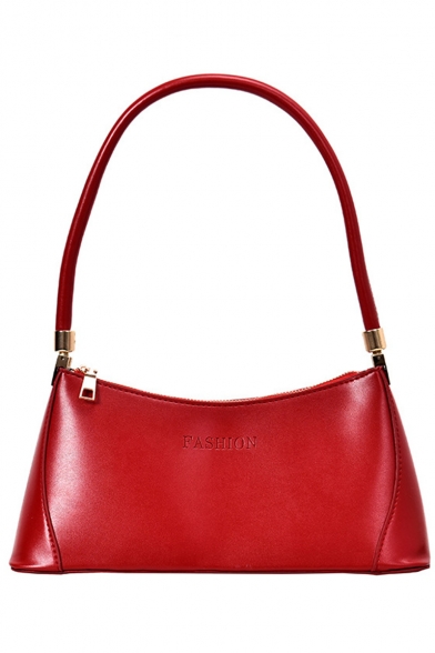 Simple Fashion Solid Color PU Leather Hobo Shoulder Bag for Women 31*15*10 CM