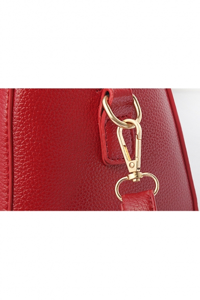 Simple Fashion Solid Color Zipper Commuter Shoulder Handbag for Women 30*14*20 CM