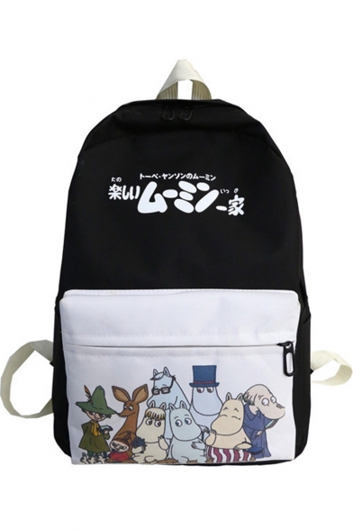 Cute Cartoon Animal Letter Printed Canvas School Backpack 27*12*40 CM