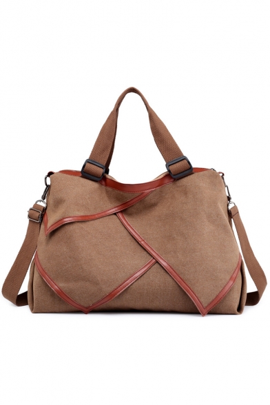 Designer Solid Color Patched Large Capacity Canvas Travel Shoulder Bag Backpack 47*16*33 CM