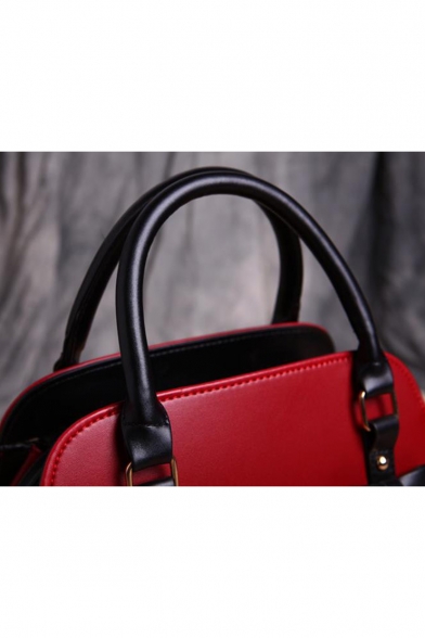 Fashion Plain Bow-knot Embellishment Leather Tape Patched Commuter Satchel Handbag 30*12*22 CM