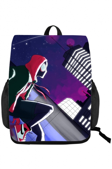 Hot Fashion Cosplay Figure Printed Galaxy Purple Large Capacity School Backpack 32*44 CM