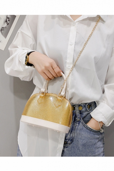 Summer Fashion Plain Transparent Crossbody Satchel Bag 17*6*13 CM