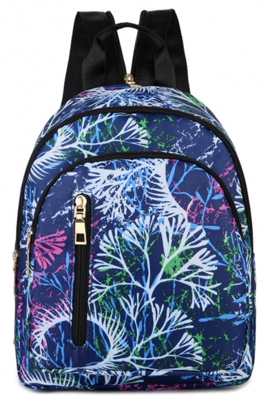 Trendy Printed Zipper Embellishment Oxford Cloth Leisure Backpack 24*10*30 CM