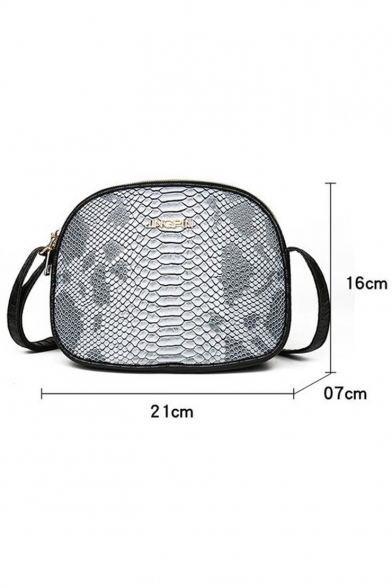 Trendy Crocodile Pattern Multiple Compartment Zipper Crossbody Bag for Women 21*7*16 CM
