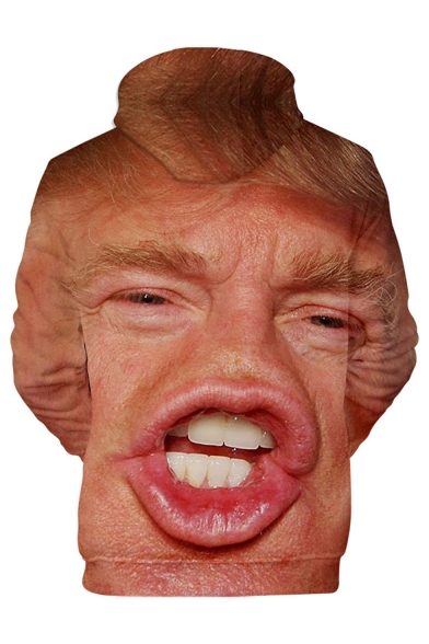 Funny Portrait Trump 3D Pattern Long Sleeve Unisex Pullover Hoodie