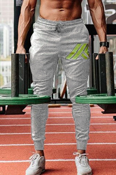 Men's Popular Fashion Logo Printed Drawstring Waist Casual Slim Training Sweatpants Fitness Pencil Pants