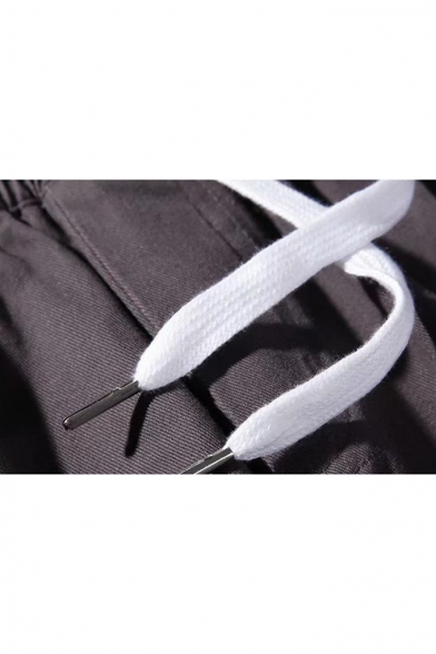 Men's Stylish Colorblock Stripe Side Drawstring Waist Elastic Cuffs Casual Loose Track Pants
