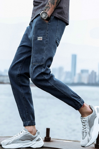 tapered cuffed jeans