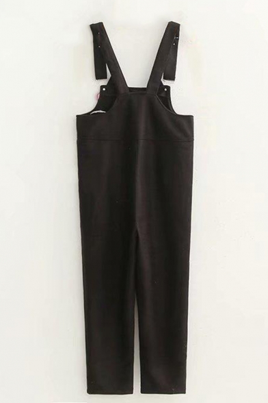 New Arrival Sweet Womens Plain Straps Sleeveless Cat Bow Printed Overall Jumpsuits