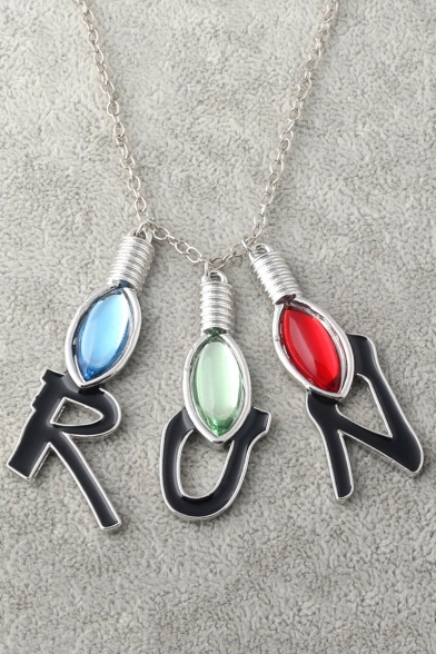 Popular Bulb Letter RUN Design Pendant Necklace for Gift