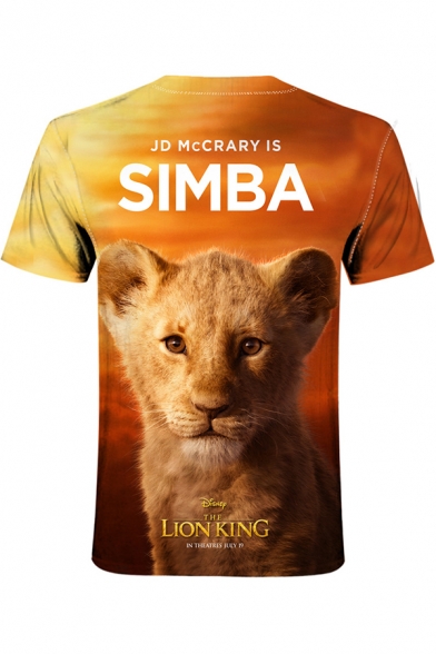 The Lion King Simba 3D Print Round Neck Short Sleeve T-Shirt