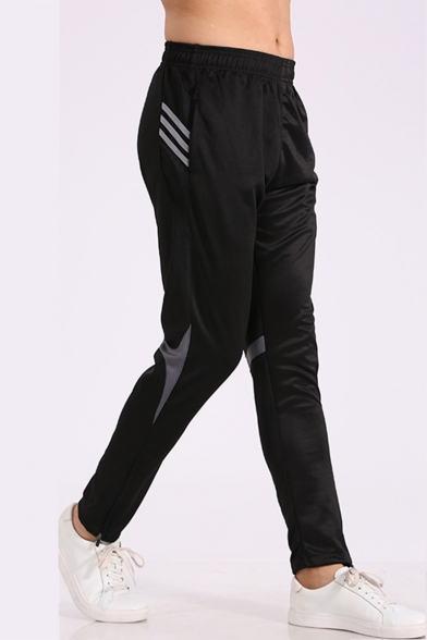 Unisex Basic Fashion Striped Printed Elastic Waist Running Sports Track Pants