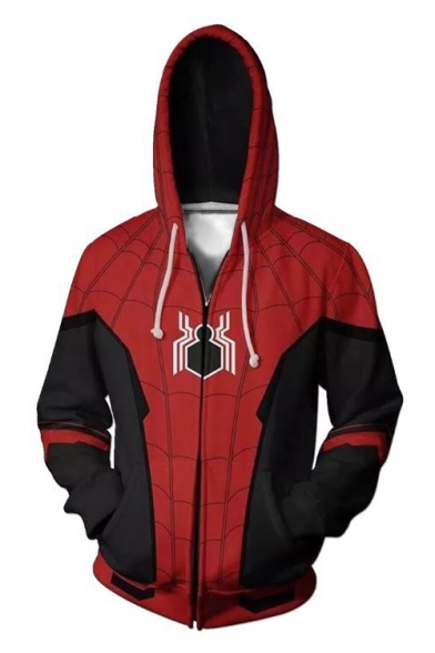 Hot Popular Red Spider Far From Home 3D Printed Long Sleeve Zip Up Hoodie