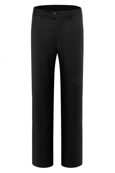 Men's Fashion Simple Plain Straight-Leg Tailored Business Dress Pants