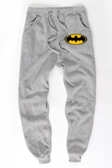 Men's Hot Fashion Cosplay Bat Printed Drawstring Waist Cotton Sweatpants