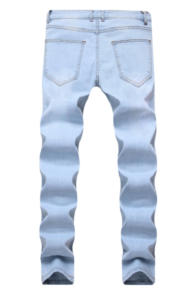 blue slim fit ripped jeans mens
