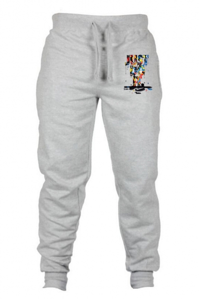 Men's New Fashion Letter JUST DO IT Printed Drawstring Waist Casual Jogging Sweatpants