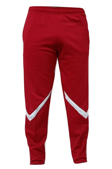 Men's Popular Fashion Colorblock Patch Zippered Vent Casual Sports Sweatpants