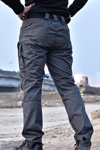 Men's Simple Fashion Solid Color Multi-pocket Tactical Cargo Pants