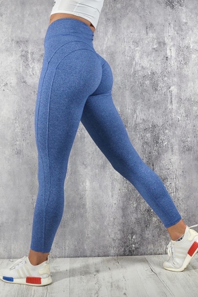 New Arrival Simple Plain Fitted Stretch Yoga Legging Pants