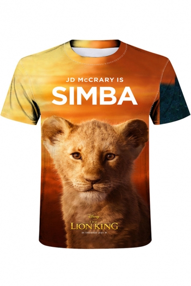 The Lion King Simba 3D Print Round Neck Short Sleeve T-Shirt