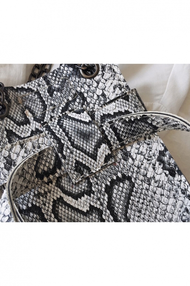 Cool Fashion Snakeskin Pattern Belt Buckle Chain Strap Shoulder Bag Belt Bag 12.5*17.5*7.5 CM