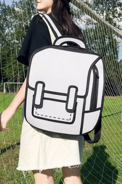 Girls Popular Cute Cartoon Comic 3D Print Simple Backpack 36*10*39cm