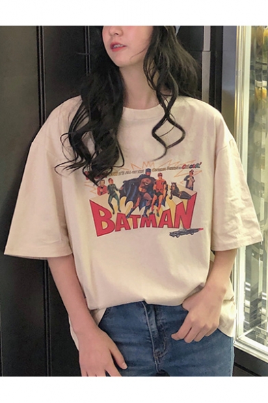 Summer Popular Cartoon Character Print Oversized Boyfriend T-Shirt